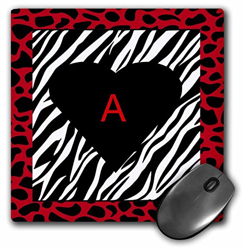 【中古】【未使用・未開封品】3drose LLC 8?x 8?x 0.25インチマウスパッド、Zebra Print with Red Border (MP 54193?_ 1?)