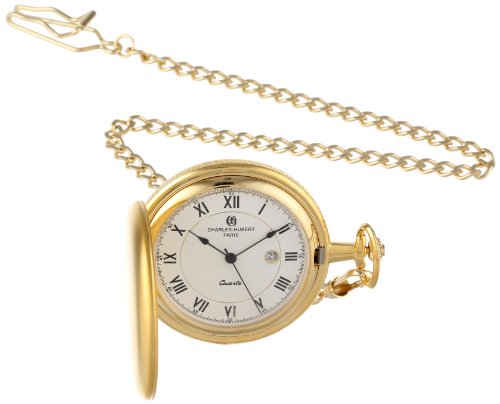 【中古】【未当て嵌める・未開封品】Charles-Hubert, Paris 3939 Classic Collection Gold Plated Brass Pocket Watch