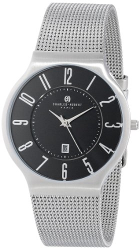 【中古】【未使用・未開封品】Charles-Hubert, Paris Men's 3948-B Premium Collection Black Dial Watch
