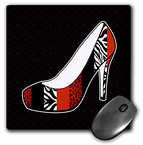 【中古】【未当て嵌める・未開封品】Janna Salak Designs Fashion - I Love Shoes - Animal Print High Heel Shoe - Red Cheetah and Zebra - Mouse Pads