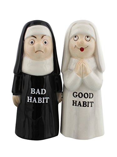 【中古】【未使用・未開封品】Salt & Pepper Shakers Set - HABITS New Ceramic Kitchen Gifts 8357