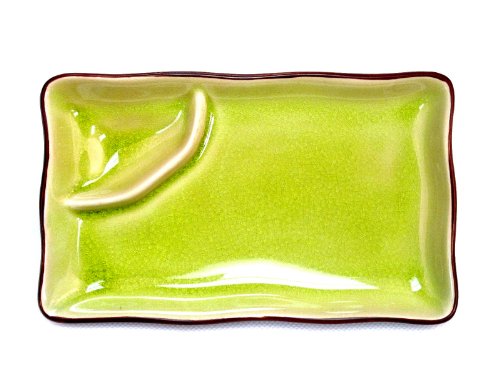 【中古】【未使用・未開封品】(20cm by 10cm (box of 24), Golden Green) - CAC China 666-77-G Japanese Style 20cm by 10cm Golden Green Rectangular Plate with Triangula