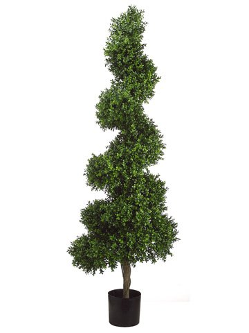 【中古】【未当て嵌める・未開封品】5.5?\u0027 Spiral Boxwood Topiary インチ可塑性物質ポット2声の調子緑であること