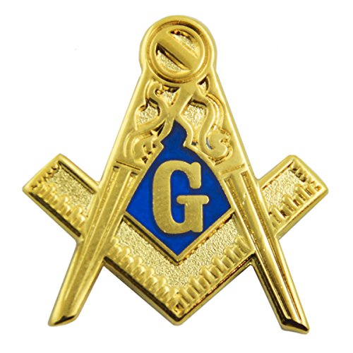 【中古】【未当て嵌める・未開封品】The Masonic Exchange Masonic Square \u0026 Compass Blue \u0026 Gold Lapel Pin - 1\