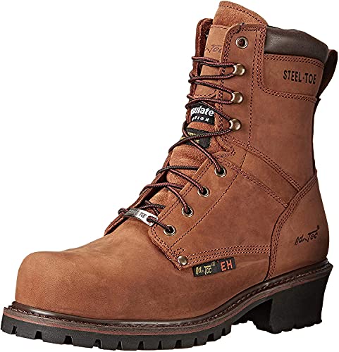 【中古】【未使用・未開封品】AdTec Men's 9 Inch Steel Toe Super Logger Boot, Brown, 11 M US