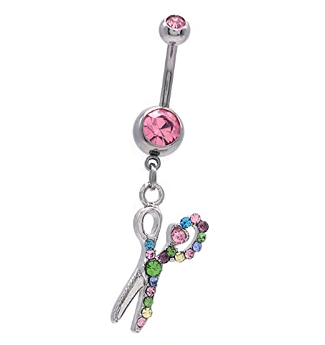【中古】【未使用・未開封品】ヘアスタイリスト ハサミ ダングル へそ ボタン へそ リング ボディ ジュエリー 14ゲージ