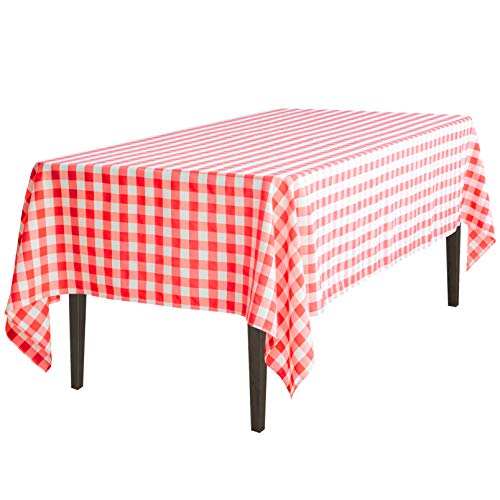【中古】【未当て嵌める・未開封品】LinenTablecloth 60?x船内矩形テーブルクロス赤いこと\u0026白いことチェッカー