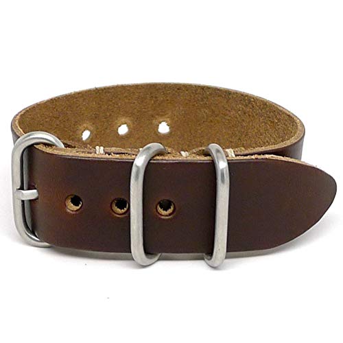 【中古】【未当て嵌める・未開封品】DaLuca 1 Piece NATO Watch Strap - Brown Chromexcel (Matte Buckle) : 26粍