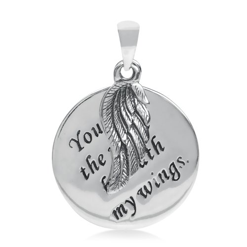 【中古】【未使用・未開封品】925スターリングシルバーYou Are The Wind Beneath My Wings円ペンダント