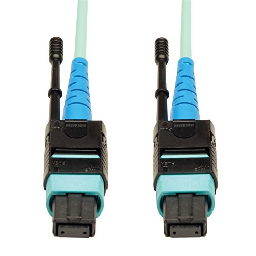【中古】【未使用・未開封品】Tripp Lite MTP/MPO Patch Cable, 100GBASE-SR10, CXP, 24 Fiber, 100GbE OM3 Plenum-Rated - Aqua, 2M (6-ft.)