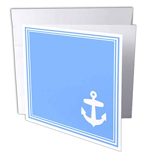 【中古】【未使用・未開封品】InspirationzStore航海デザイン???ContemporaryシックNauticalホワイトセーラーアンカーコーナーonライト海のブルーwithホワイトBorder???