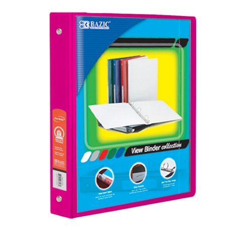 【中古】【未当て嵌める・未開封品】BAZIC 1?\" Fuschia 3-ringビューバインダーW / 2-pockets、12の入れもの( 4126???12?)"