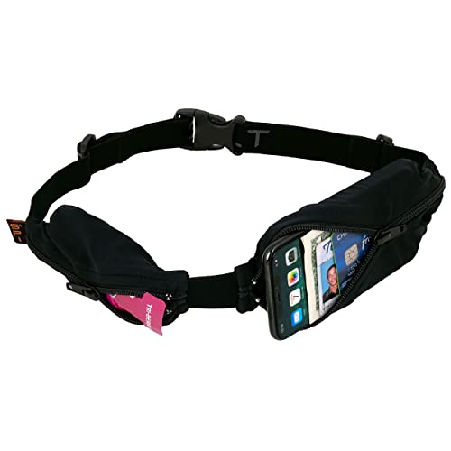 【中古】【未当て嵌める・未開封品】SPIbelt dual-pocket運動競技胴締め、黒いことFabric / Black Zipper / Logo Band