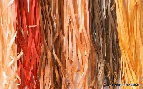 【中古】【未使用・未開封品】New 7mm Size ThreadNanny 6 Spools of 100% Pure Silk Ribbons - Brown Tones - 60 mts x 7mm by ThreadNanny