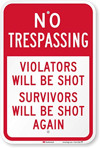 【中古】【未当て嵌める・未開封品】SmartSign 「No Trespassing - Violators Will Be Shot」おもしろ知らせ | 12in x 18in 3M 応用科学者立場 反響させる軽銀 スポーツ・アウトドア-その他