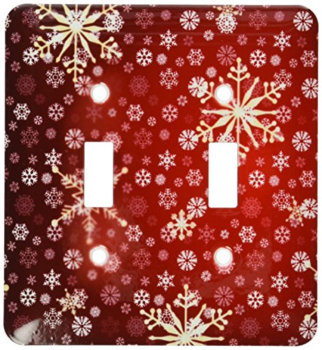 【中古】【未使用・未開封品】3dRose lsp_59045_2 クリスマススノーフレーク ウィンターアート ダブルトグルスイッチ 赤と白