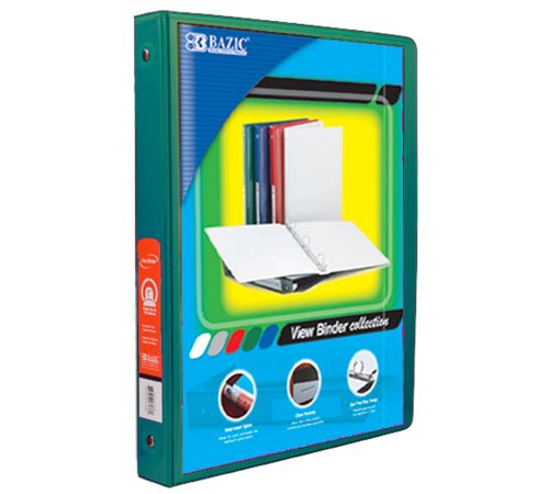 【中古】【未当て嵌める・未開封品】BAZIC 1/2in 緑であること 3リングビューバインダー 衣嚢2個付き添い人 12個入り口・入口入れもの (4102-12)