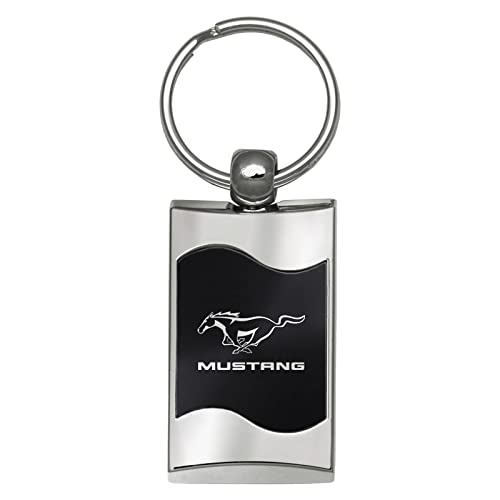 【中古】【未使用・未開封品】Ford Mustang 長方形 波 ブラック キーホルダー