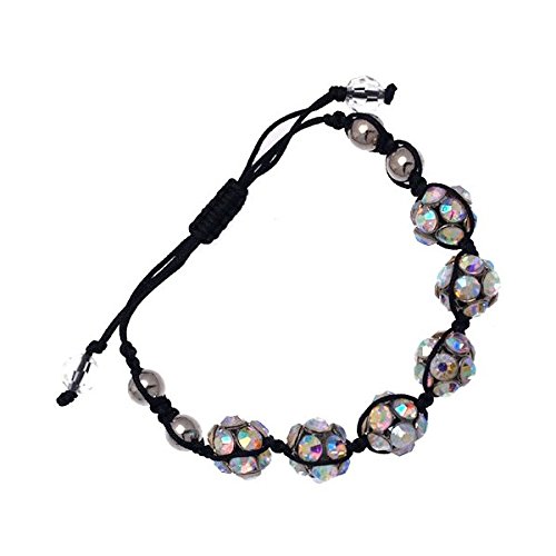 【中古】【未使用・未開封品】AdeleブラックAurora Borealis Shambalaスタイルブレスレット