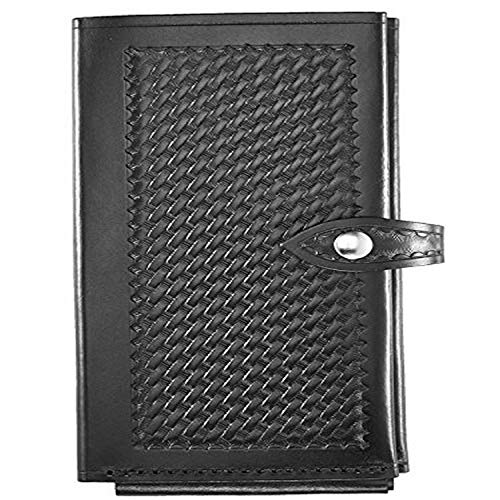 【中古】【未使用・未開封品】Aker Leather 581 二重引用帳 ブラック バスケット織り