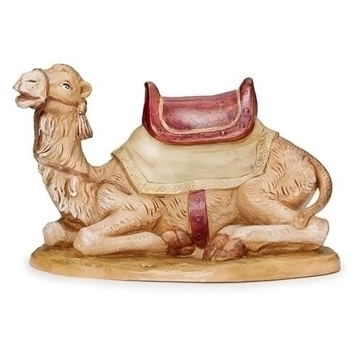 【中古】【未当て嵌める・未開封品】Roman Fontanini 19糎 Seated Camel Figure with Saddle Blanket