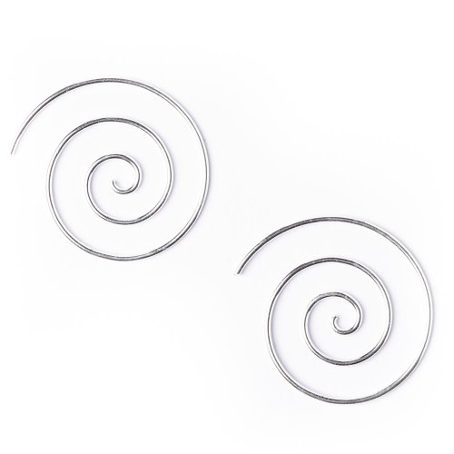 【中古】【未使用・未開封品】Sterling silver tribal earrings spiral 16 gauge 25 mm pair 1.6 mm by 81stgeneration