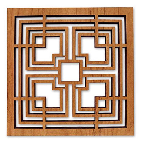 【中古】【未当て嵌める・未開封品】Frank Lloyd Wright Storer Textile Block Hardwood Trivet by Lightwave その他-家電