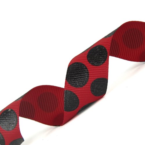 【中古】【未使用・未開封品】Morex Ribbon Sugar Dots Glitter Grosgrain Ribbon, 7/8-Inch by 20-Yard, Red/Black by Morex Ribbon