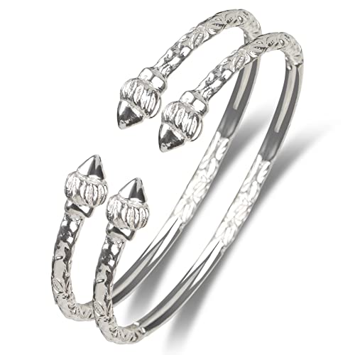 【中古】【未使用・未開封品】Ridged Arrow .925 Sterling Silver West Indian Bangles (Pair 67g)|AJIMURA-SHOP