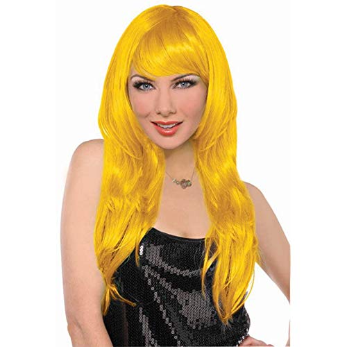 【中古】【未使用・未開封品】パーティー最適なチームスピリットGlamロングウィッグ、イエロー、合成ヘアアクセサリー、25?" 25" 397285.09｜AJIMURA-SHOP