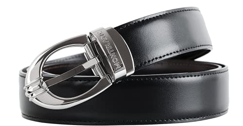 【中古】【未当て嵌める・未開封品】MONTBLANC 【モンブラン】 成人男性用 リヴァーシブル 三尺帯 106148 ｼｬｲﾆｰｽｸｴｱ 3ﾘﾝｸﾞｽｵｰﾊﾞﾙ型ﾋﾟﾝﾊﾞｯｸﾙ U106148