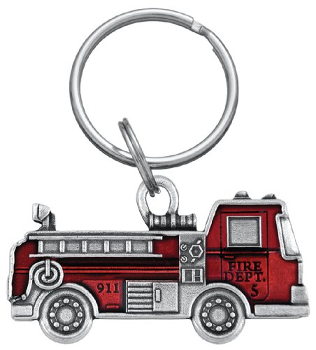 【中古】【未使用・未開封品】(ダンフォース) Danforth?キーホルダー 消防車 ピューター レッド