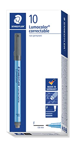 【中古】【未当て嵌める・未開封品】Lumocolor Correctable Pen Fine Point Black Box of 10 by Staedtler