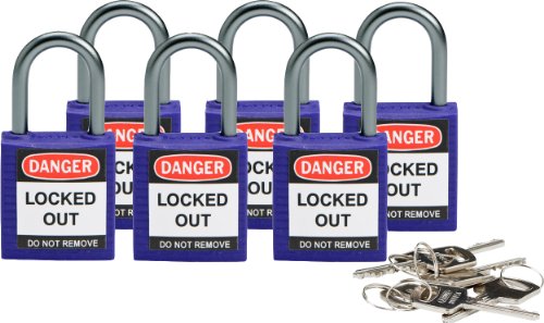 【中古】【未使用・未開封品】Brady 118968 Purple, Brady Compact Safety Lock - Keyed Alike (6 Locks) by Brady