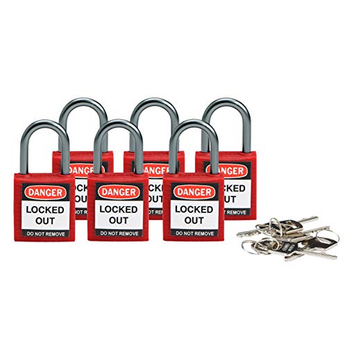【中古】【未使用・未開封品】Brady 118926 Red, Brady Compact Safety Lock - Keyed Different (6 Locks) by Brady｜AJIMURA-SHOP