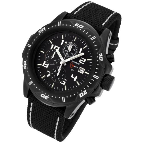【中古】【未使用・未開封品】Armourlite Professional Series Black Chronograph Watch Black White Kevla Band|AJIMURA-SHOP