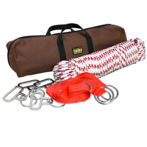 【中古】【未使用・未開封品】TrailMax 4馬ハイラインキット 馬&ミュールパッキング用 ステンレススチールインラインスイベル4個 ブラックツリーセーバーストラップ 100フィー|AJIMURA-SHOP