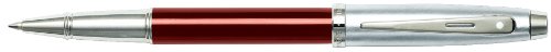 【中古】【未当て嵌める・未開封品】Sheaffer 100 無光沢クローム旗がしら Ｎｉ刈り込み 巻きボールペン - 赤いこと