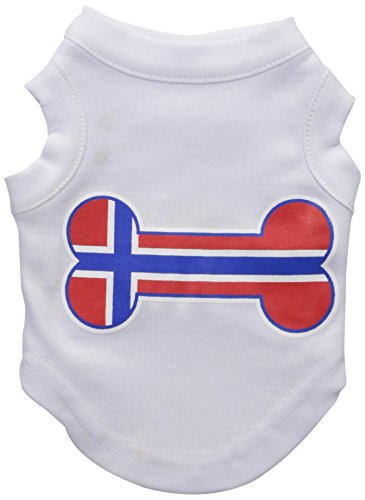 【中古】【未使用・未開封品】Mirage Pet Products 51-19 XSWT Bone Shaped Norway Flag Screen Print Shirts White XS - 8｜AJIMURA-SHOP