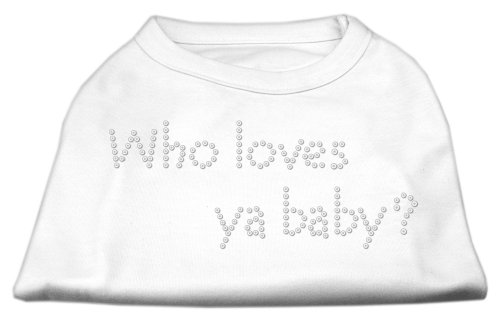 【中古】【未使用・未開封品】Mirage Pet Products 52-82 SMWT Who Loves Ya Baby? Rhinestone Shirts White S - 10