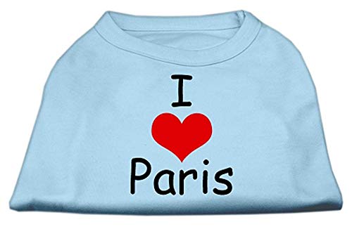 【中古】【未使用・未開封品】Mirage Pet Products 51-37 XLBBL I Love Paris Screen Print Shirts Baby Blue XL - 16