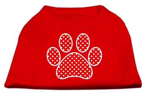 【中古】【未使用・未開封品】Mirage Pet Products 51-107 LGRD Red Swiss Dot Paw Screen Print Shirt Red Lg - 14|AJIMURA-SHOP