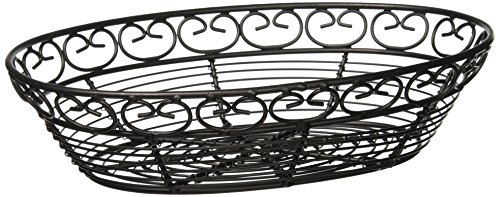 【中古】【未当て嵌める・未開封品】Tablecraft BK27409 Powder Coated Mediterranean Collection Basket, Black, Oval