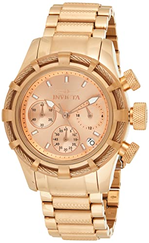 【中古】【未当て嵌める・未開封品】Invicta Women\u0027s 12460 Bolt Reserve Chronograph Rose Tone Dial 18k Rose Gold Ion-Plated Stainless Steel Watch