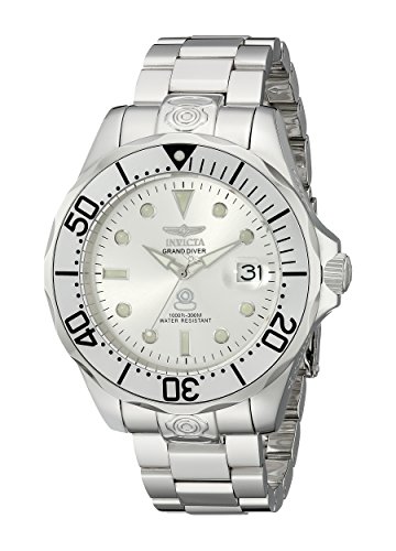 【中古】【未当て嵌める・未開封品】Invicta 13937 Mens Grand Diver Stainless Steel Case and Bracelet Silver Tone Dial Watch