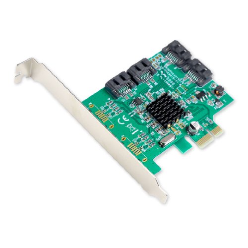 【中古】【未使用・未開封品】I/O Crest 4ポート SATA III PCI-e 2.0 x1 コントローラーカード Marvell 9215 非RAID ロープロファイルブラケット付き SI-PEX40064
