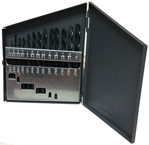 【中古】【未使用・未開封品】Drill America D/A13J-SP-SET 13 Piece High-Speed Steel Jobber Length Drill Bit Set in Metal Case, Black Oxide Finish, Round Shank, Spira