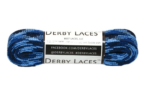 【中古】【未使用・未開封品】Blue Camouflage 72 Inch Waxed Skate Lace - Derby Laces for Roller Derby, Hockey and Ice Skates, and Boots by Derby Laces