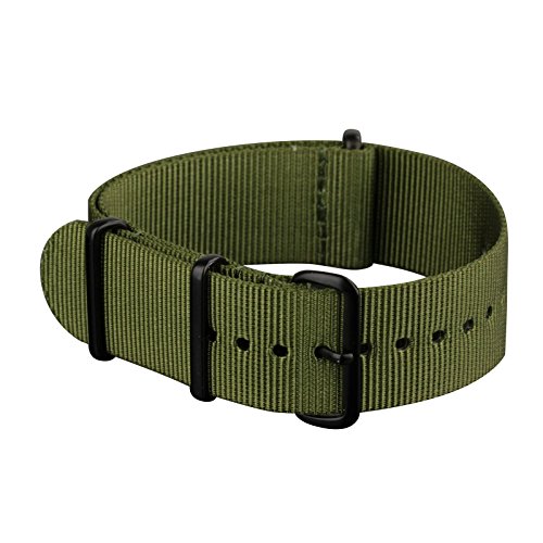 【中古】【未使用・未開封品】Infantry NATOナイロンキャンバス生地4リング時計ストラップバンドステンレススチールバックル20?mm 22?mm 20mm Green/black 9,936円