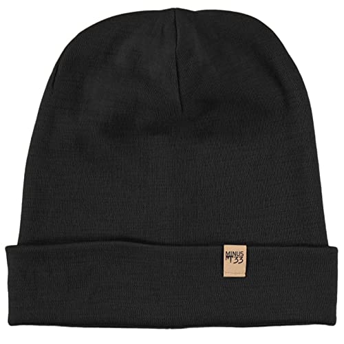 【中古】【未使用・未開封品】Minus33 Merino Wool Ridge Cuff Beanie, Black, One Size